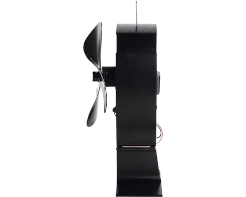 Čierny ventilátor kachlí na zlepšenie distribúcie tepla