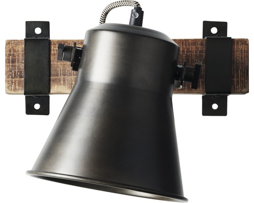 Nástenné svietidlo z kovu a dreva