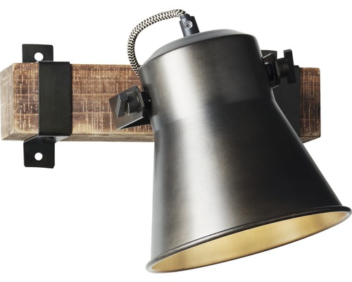 Nástenné svietidlo s drevom a nastaviteľným tienidlom