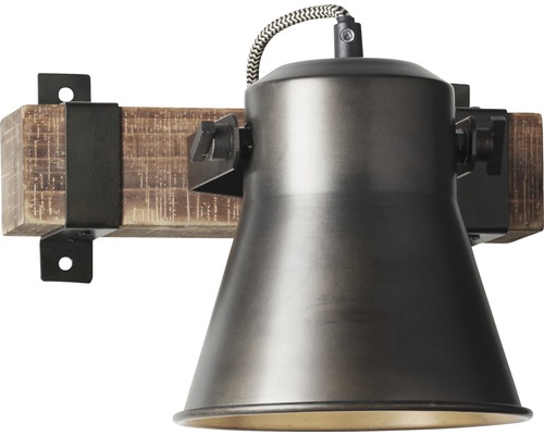 Nástenné svietidlo z dreva a kovu