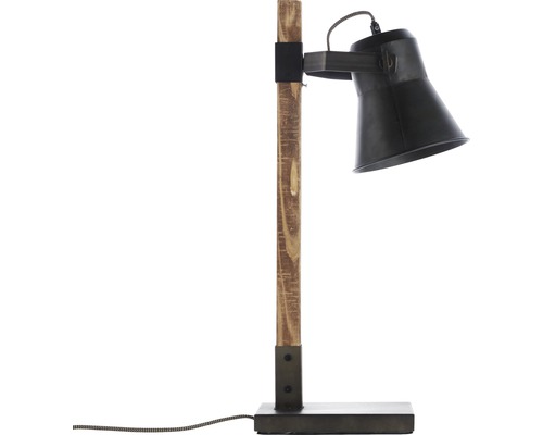 Stolná lampa z dreva a kovu