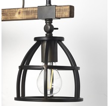 Závesná lampa s drevom a kovom