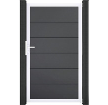 Záhradná bránka s vodorovnými panelmi a rukoväťou