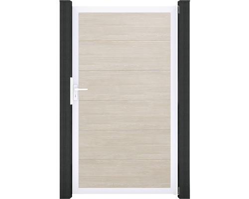 Záhradná bránka s vodorovnou panelovou štruktúrou a rukoväťou