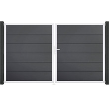 Dvojkrídlová hliníková brána s vodorovnými lamelami