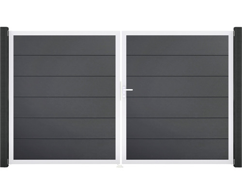 Dvojkrídlová hliníková brána s vodorovnými lamelami