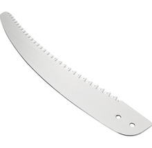 List píly na konáre z ocele so zubami a dvoma otvormi na upevnenie.