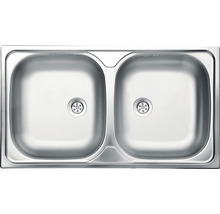 Dvojitý oceľový drez