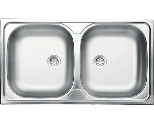 Nerezový drez Novaservis 450 x 800 mm DR45/80 Dvojitý oceľový drez