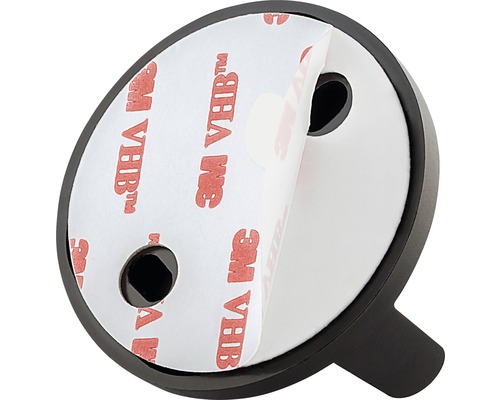 Čierny nástenný hák s lepiacou plochou