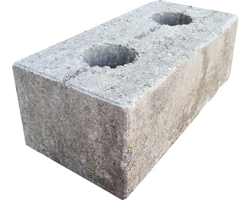 Základný murovací kameň Demi Block HX4/15 40 x 20 x 15 cm Kamelo Sivý betónový blok s dvoma otvormi