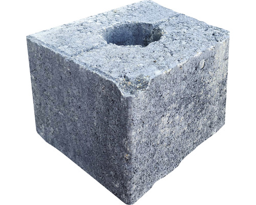 Polovičný murovací kameň Demi Block HX8/15 20 x 20 x 15 cm Kamelo Sivý betónový kvetináč s otvorom