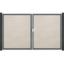 Dvojkrídlová brána s vodorovnými panelmi a držadlom