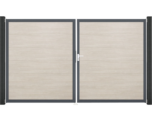 Dvojkrídlová brána s vodorovnými panelmi a držadlom