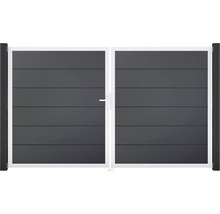 Dvojkrídlová brána s vodorovnými lamelami