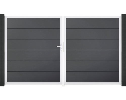 Dvojkrídlová brána s vodorovnými lamelami