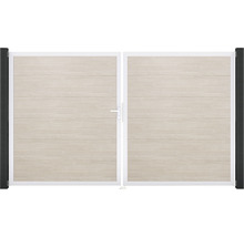 Dvojkrídlová brána s vodorovnými doskami a rukoväťou