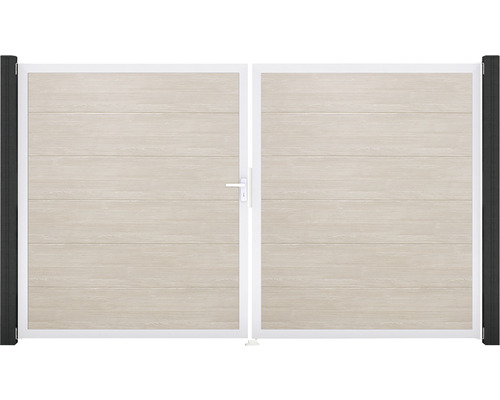 Dvojkrídlová brána s vodorovnými doskami a rukoväťou