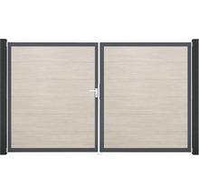 Dvojkrídlová brána z hliníka s vodorovnými panelmi