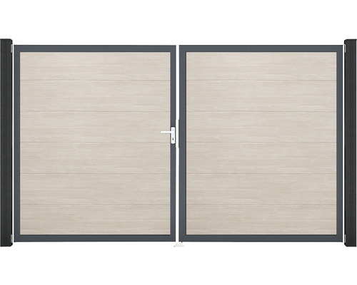 Dvojkrídlová brána z hliníka s vodorovnými panelmi