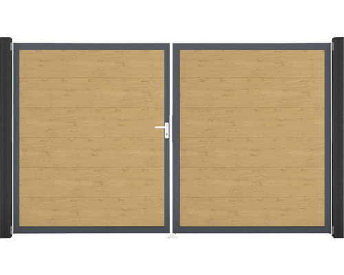 Dvojkrídlová brána z hliníka a dreva do záhrady