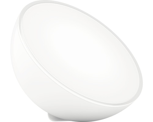 Biela stolná lampa v tvare pologule