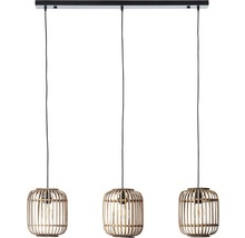 Luster Brilliant Woodrow E27 3x60 W hnedo/prírodný
