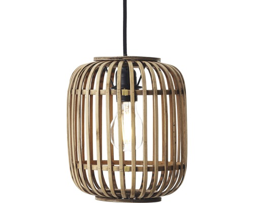 Závesná lampa z bambusu so žiarovkou