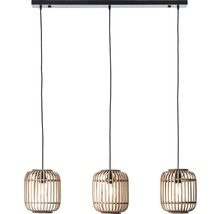 Luster Brilliant Woodrow E27 3x60 W hnedo/prírodný