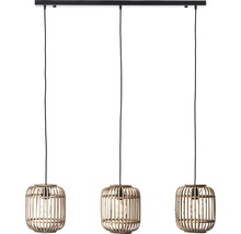 Luster Brilliant Woodrow E27 3x60 W hnedo/prírodný
