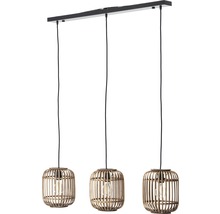 Luster Brilliant Woodrow E27 3x60 W hnedo/prírodný