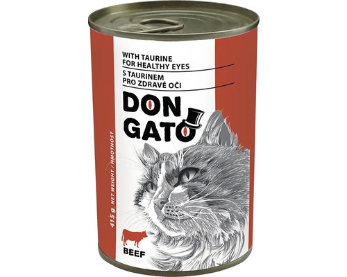 Konzerva pre mačky Don Gato s hovädzím 415 g