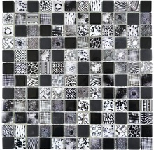Sklenená mozaika štvorcová crystal mix black-thumb-0
