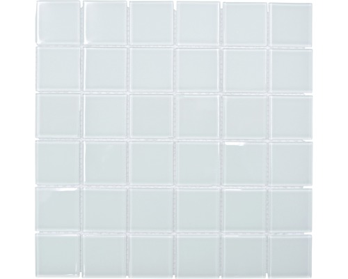 Sklenená mozaika štvorcová crystal mix biela-0