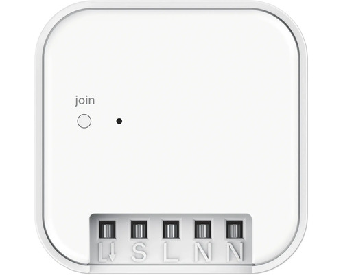 Biele zariadenie inteligentnej domácnosti s pripojovacími svorkami