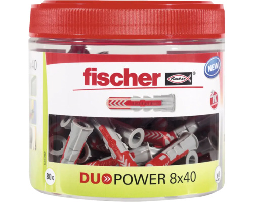 Hmoždinky Fischer DuoPower 8x40 v nádobe