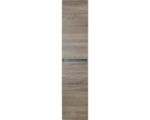 Kúpeľňová skrinka vysoká Sanox Vague dub sivý 35x160x35 cm