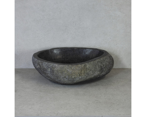 Umývadlo na dosku Sanox Riverstone M prírodný kameň sivý 40x40x15 cm