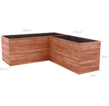 Vyvýšený záhon Classic Typ J/L 200x85x80 cm drevený smrekovec
