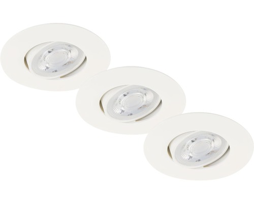 LED vstavané svietidlo Briloner IP23 3x5W 460W 3000K biele set