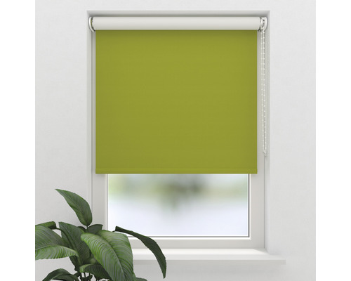 Zelená okenná roleta v zatvorenej polohe