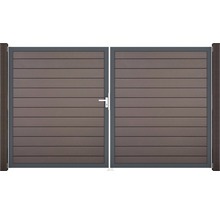 Dvojkrídlová brána z dreva a kovu