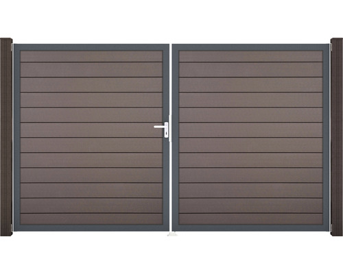 Dvojkrídlová brána z dreva a kovu