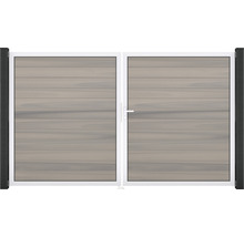 Dvojkrídlová brána s rámom a stĺpikmi brány