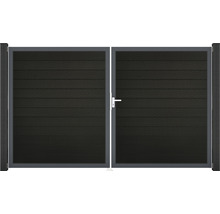 Dvojkrídlová brána z plastu s kovovým rámom