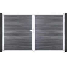 Dvojkrídlová drevená brána s kovovým rámom