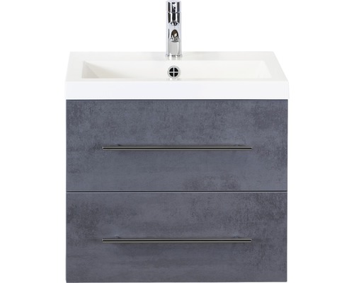 Kúpeľňový nábytkový set Sanox Straight farba čela betón antracitovo sivá ŠxVxH 60 x 55 x 40 cm s umývadlom z minerálnej liatiny