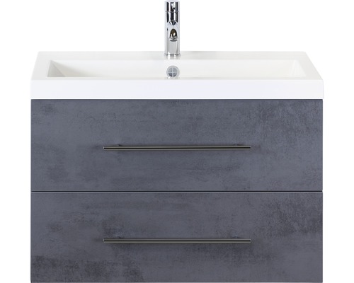 Kúpeľňový nábytkový set Sanox Straight farba čela betón antracitovo sivá ŠxVxH 80 x 55 x 40 cm s umývadlom z minerálnej liatiny