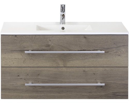 Kúpeľňový nábytkový set Sanox Stretto farba čela tabacco ŠxVxH 101 x 52 x 39 cm s keramickým umývadlom Kúpeľňový nábytkový set Sanox Stretto farba čela tabacco ŠxVxH 101 x 52 x 39 cm s keramickým umývadlom