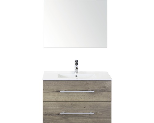 Kúpeľňový nábytkový set Sanox Stretto farba čela tabacco ŠxVxH 81 x 170 x 39 cm s keramickým umývadlom a zrkadlom Kúpeľňový nábytkový set Sanox Stretto farba čela tabacco ŠxVxH 81 x 170 x 39 cm s keramickým umývadlom a zrkadlom